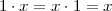 1⋅ x = x⋅1 = x
       