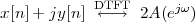 x[n ]+ jy[n ] DT←F→T 2A (ejω)
 