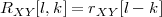 RXY [l,k] = rXY [l - k ]
 